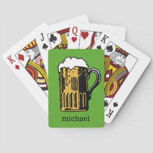 Glass of Beer custom name & colour playing cards