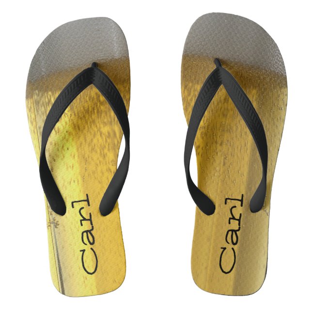 Glass of Beer Personalized Flip Flops (Footbed)