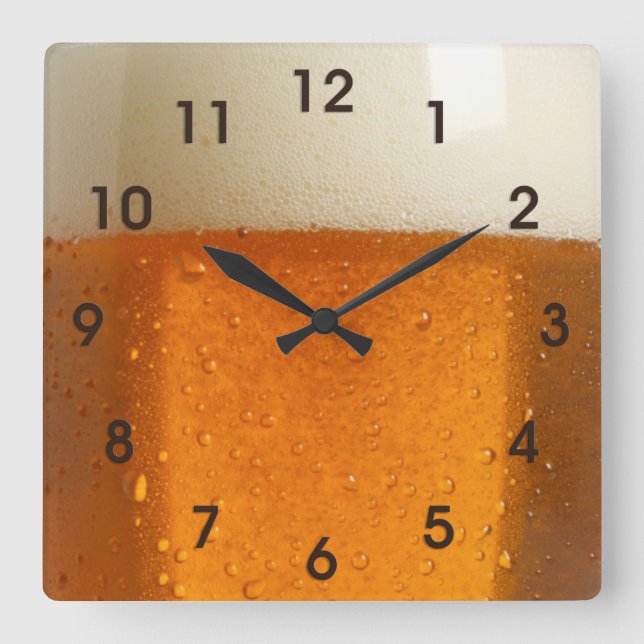 Glass of Beer Square Wall Clock (Front)