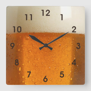 Glass of Beer Square Wall Clock