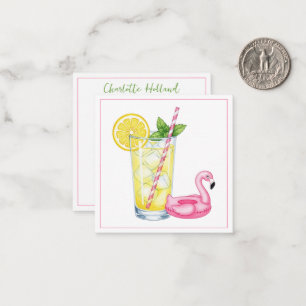 Glass of Lemonade With Flamingo Card