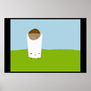 Glass of Milk Boy and His Friend Poster
