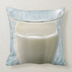 Glass of milk throw pillow