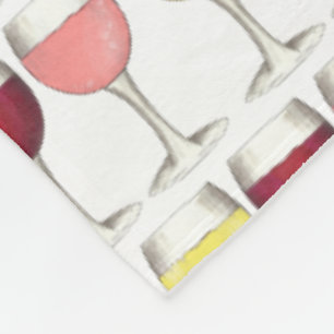 Glass of Red White Rosé Glasses Winery Wine Lover Fleece Blanket