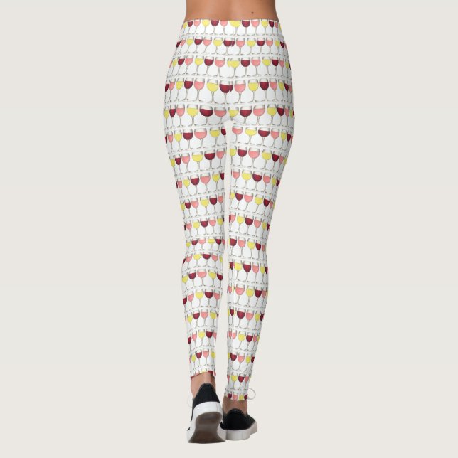Glass of Red White Rosé Glasses Winery Wine Lover Leggings (Back)