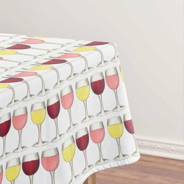 Glass of Red White Rosé Glasses Winery Wine Lover Tablecloth (In Situ)