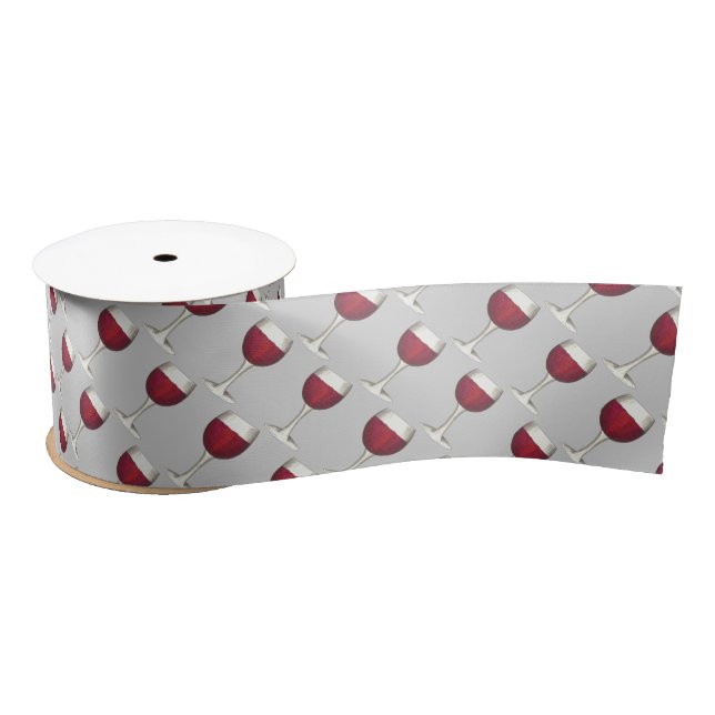 Glass of Red Wine Merlot Cabernet Winery Cocktail Satin Ribbon (Spool)