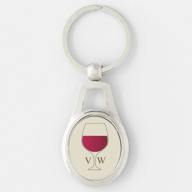 Glass of red wine personalized keychain (Front)
