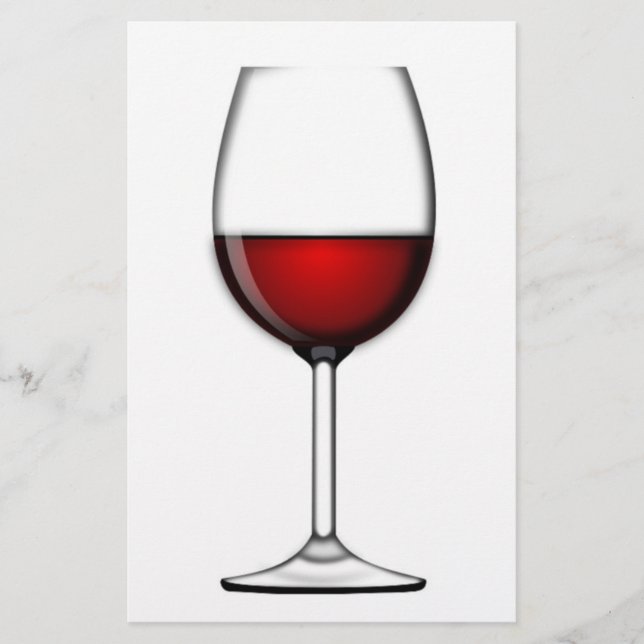 GLASS OF RED WINE STATIONERY (Front)