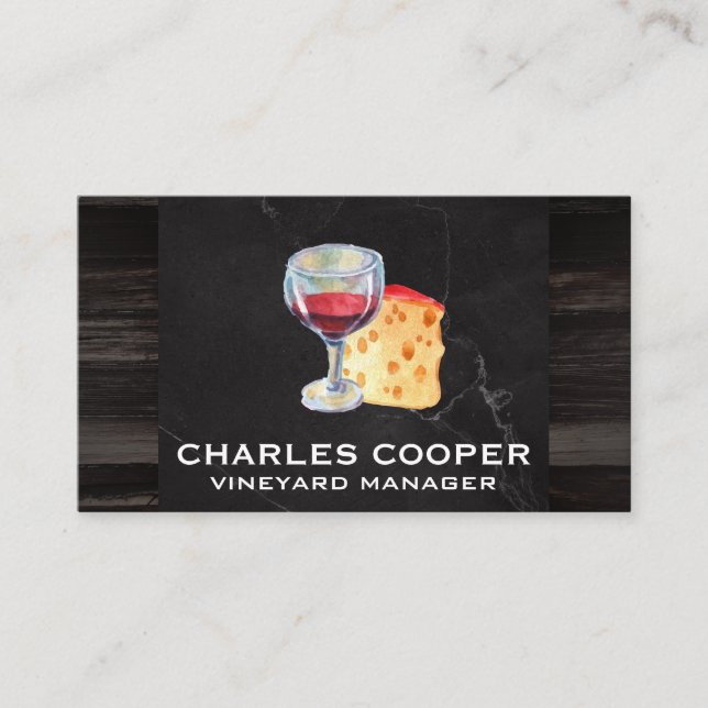 Glass of Wine and Cheese Business Card (Front)