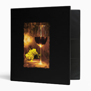 Glass of Wine & Green Grapes in Candlelight Binder
