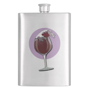 Glass Of Wine Hip Flask