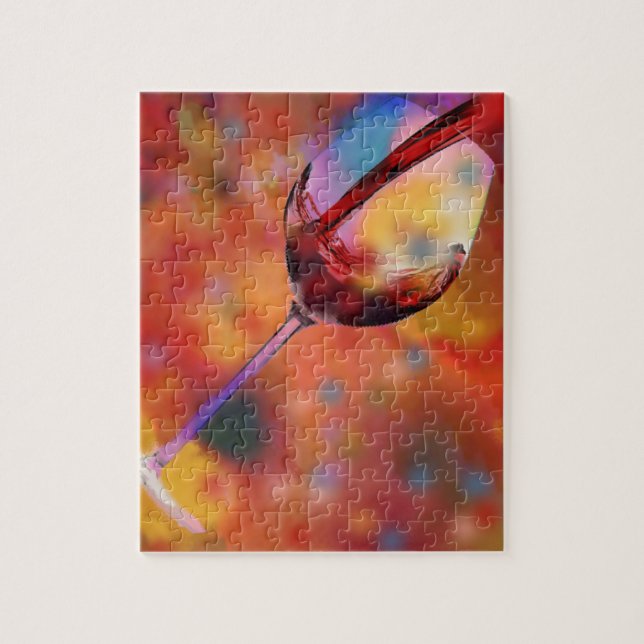 Glass of wine jigsaw puzzle (Vertical)