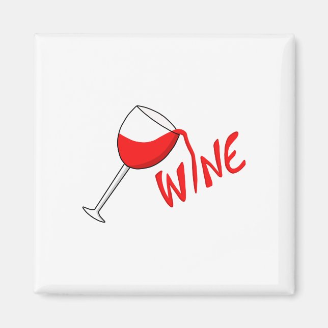 Glass of Wine Magnet (Front)