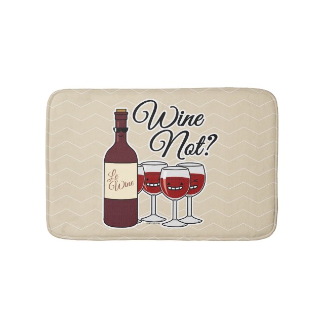 Glass of Wine not grapes alcohol red rose pinot Bath Mat (Front)