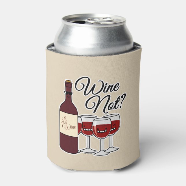 Glass of Wine not grapes alcohol red rose pinot Can Cooler (Can Front)