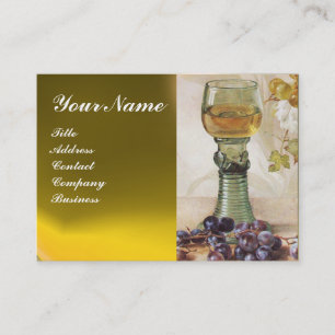 GLASS OF WINE, OLD GRAPE VINEYARD ,RED WAX SEAL BUSINESS CARD