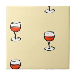 Glass of wine on orange tile