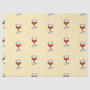 Glass of wine on orange tissue paper