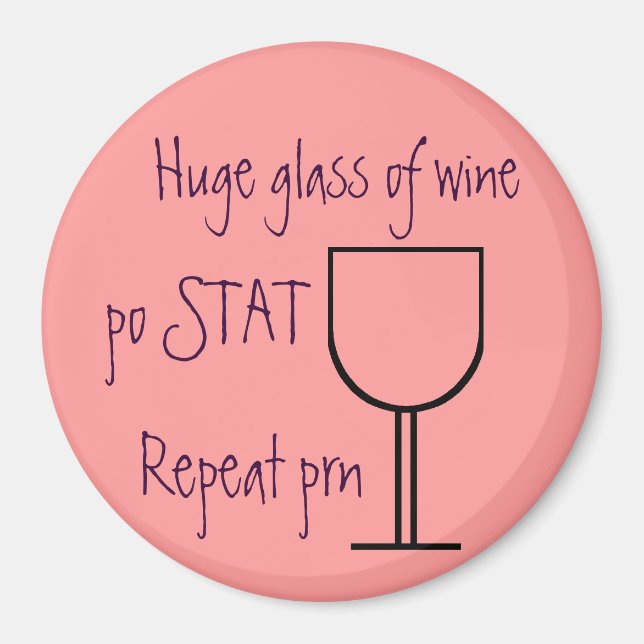 Glass of wine order magnet (Front)