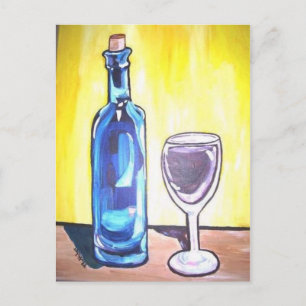 glass of wine postcard