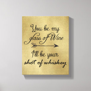 Glass of Wine Shot of Whiskey Canvas Print