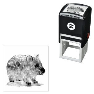 Glass Opalised Australian Wombat, Self-inking Stamp
