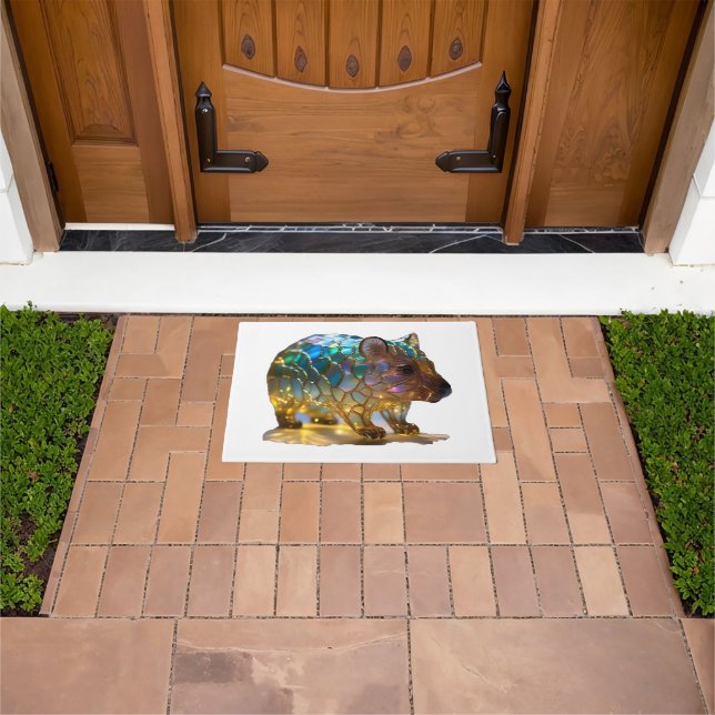 Glass Opalized Australian Wombat, Doormat (Outdoor)