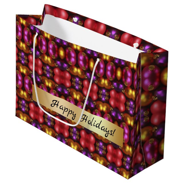 Glass Ornament Pattern Gift Bag (Front Angled)
