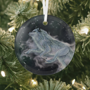 Glass Ornament - Spirit Wolf