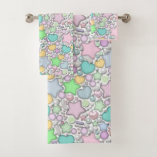 Glass ornaments bath towel set