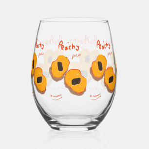 Glass peachy pair -printed glass