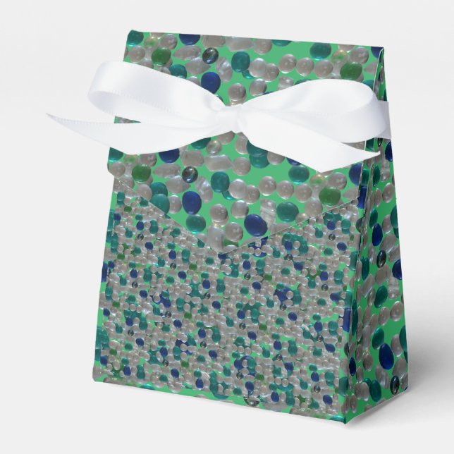 Glass Pebbles Pattern Cust. BG Favour Box (Front Side)