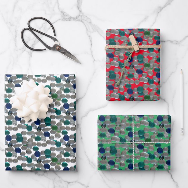 Glass Pebbles Pattern Cust. Wrapping Paper Sheets (Front)