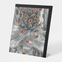 Glass Pineapple Flower & Butterfies Art