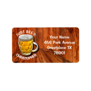 Glass Pint Beer Mug With White Head With Your Text Label