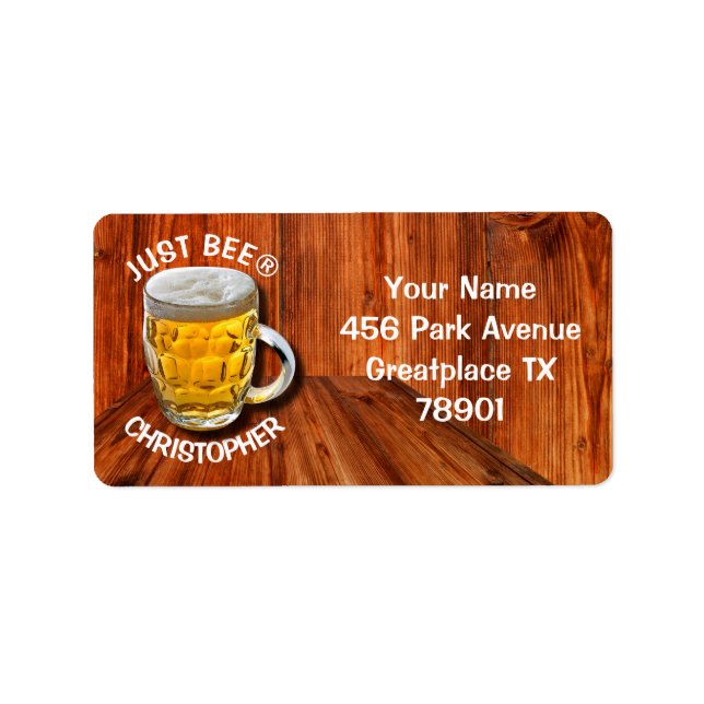 Glass Pint Beer Mug With White Head With Your Text Label (Front)