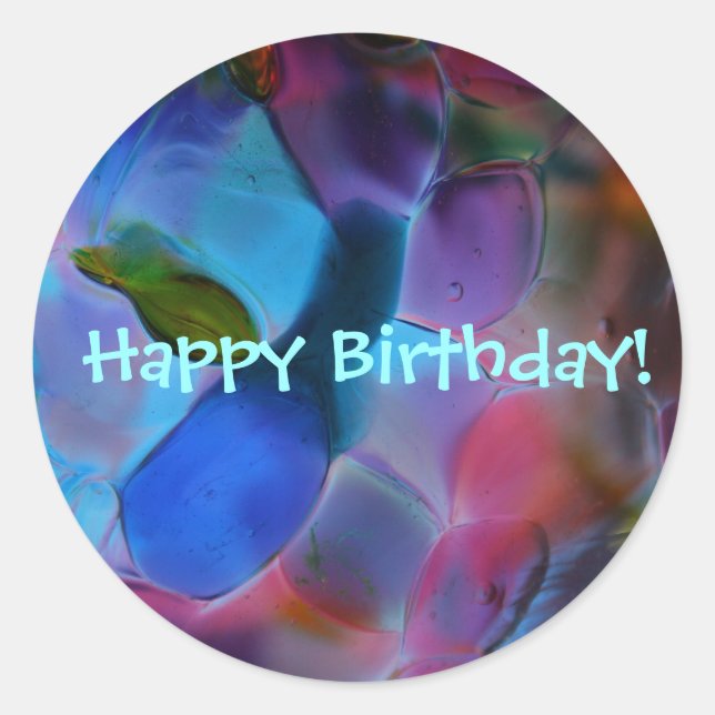 "Glass Planet" large Birthday stickers (Front)