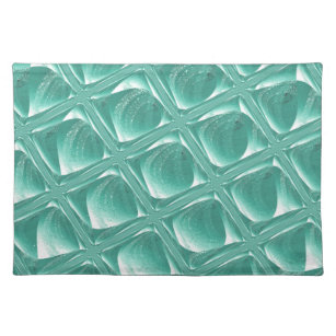 Glass Prison teal abstract minimalist square art Placemat
