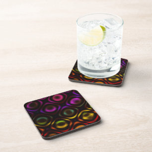 Glass   Rainbow Fractal Art Coaster