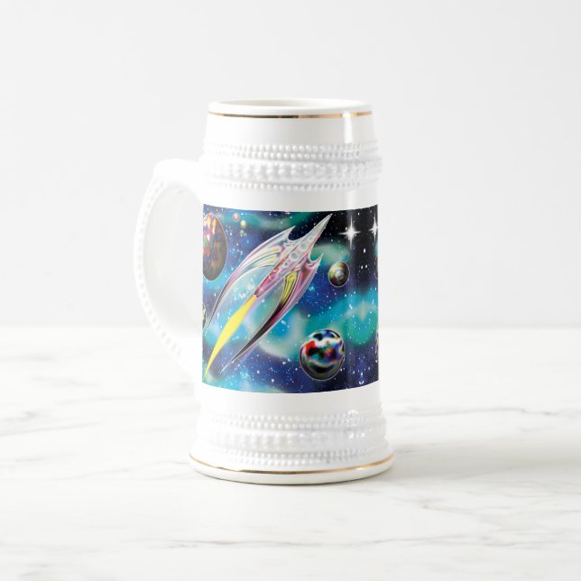Glass Rocket Beer Stein (Front Left)
