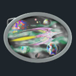 Glass Rocket Belt Buckle<br><div class="desc">Zooming through space on a burning torch of flame is the Glass Rocket. A classic Science Fiction theme to inspire a sense of wonder and adventure. This belt buckle shows the galaxy who’s the most daring explorer of outer space… you! Based on a digital colour remake of an earlier pen...</div>