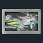 Glass Rocket Oblong Belt Buckle<br><div class="desc">Zooming through space on a burning torch of flame is the Glass Rocket. A classic Science Fiction theme to inspire a sense of wonder and adventure. This belt buckle shows the galaxy who’s the most daring explorer of outer space… you! Based on a digital colour remake of an earlier pen...</div>