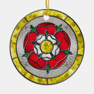 Glass Rose Ceramic Ornament