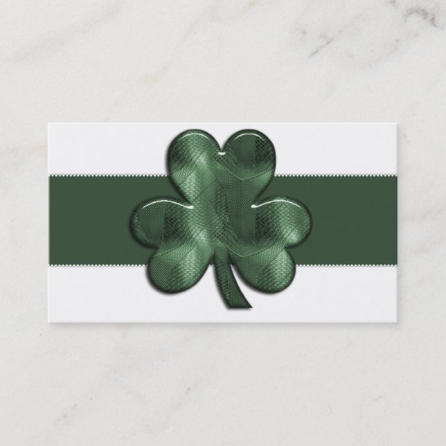 Glass Shamrock Irish Business Cards (Front)