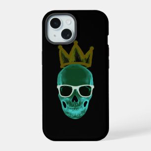 Glass skull and crown iPhone 15 case