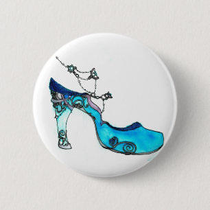 Glass Slipper 2 Inch Round Button