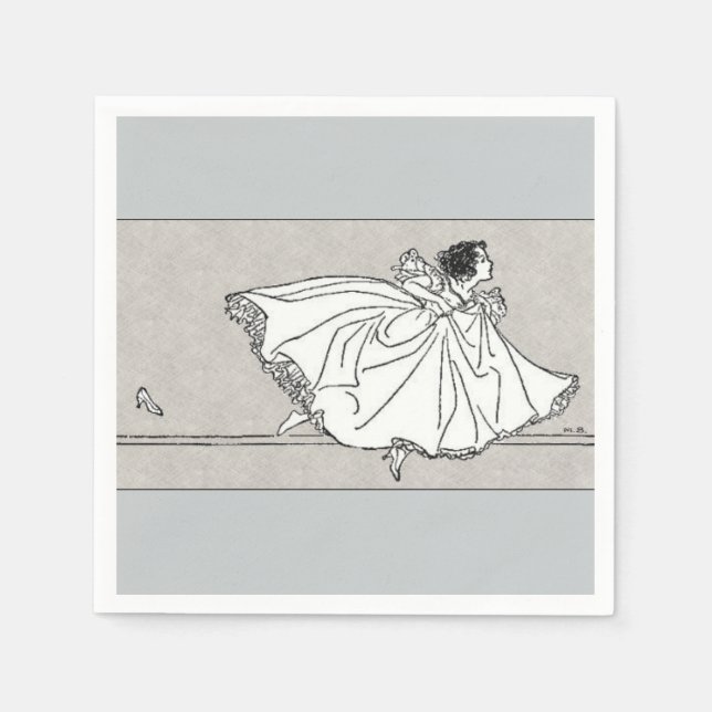 Glass Slipper Vintage Cinderella Paper Napkins (Front)