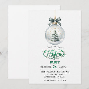 Glass Snow Globe Bauble Christmas Party Invite