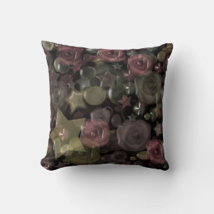 Glass, stars, flowers ceramic tile throw pillow